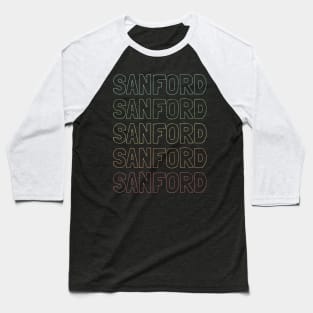 Sanford Name Pattern Baseball T-Shirt